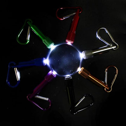 PROLOSO Mini LED Flashlight Keychains Portable Flashlight Keyring Carabiner Toys Bulk for Kids Party Favors Camping Hiking 15 Pcs