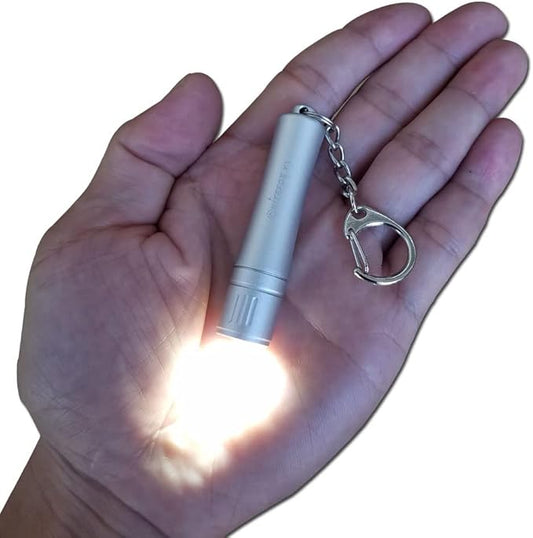 Bright Keychain flashlight K1,high bright 150 lumens,as small flashlight lantern camp lamp light,waterproof torch for EDC,reading,sleep,dog walking,camping,hiking (White)