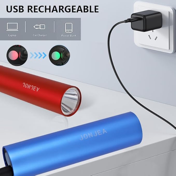 500 High Lumens Flashlight for Kids, 4 Pack Rechargeable Flashlights USB with 3 Modes for Camping Outdoors, Better Christmas Gift for Kids, Pocket Kids Flashlight