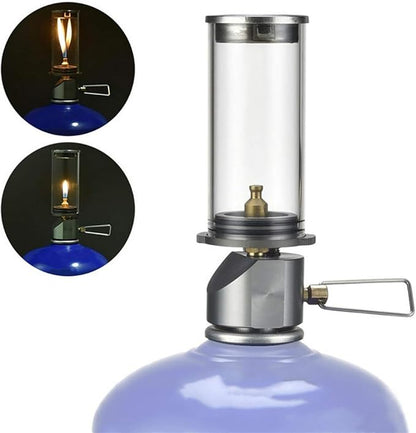 BRS Outdoor Propane Butane Gas Lantern Lamp Candle Lamp Portable Camping Tent Lantern Glass Mantle Lantern for Outdoor Hiking Picnic Emergency Lantern (BRS-55 2pcs)