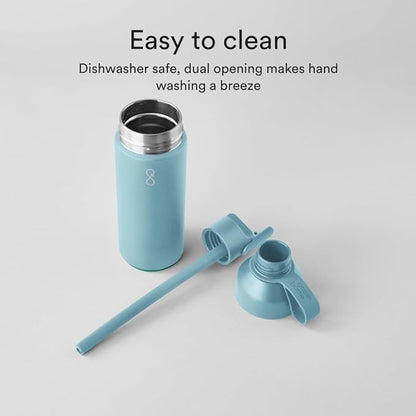 Ocean Bottle - Recycled Stainless Steel Go Water Bottle - Eco-Friendly & Reusable Bottle - Sky Blue - 17 oz