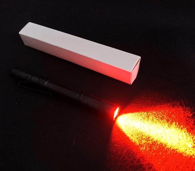 2X Red Light Pen Type Penlight Flashlight One Mode Red Light Flashlight for Camping Hiking Animal Protecting Beekeeping Detecting Astronomy Aviation Night Vision