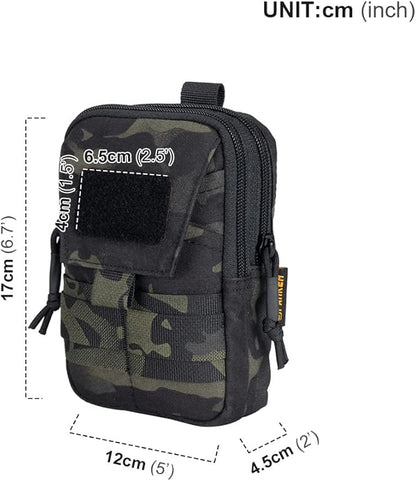 EXCELLENT ELITE SPANKER Tactical Molle EDC Pouch Nylon Belt Waist Bag Camping Hiking Organizer with Cellphone Holster for iPhone 12Pro 12 11ProMax XsMax XR XS X 8Plus 8 7 6 Samsung Galaxy Note 9 S9
