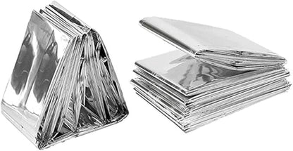 Emergency Mylar Thermal Blankets - 12 Pack | Survival Space Fire Blankets for Outdoor Adventures, Marathons, First Aid | Waterproof & Windproof | Ideal for Camping & Hiking