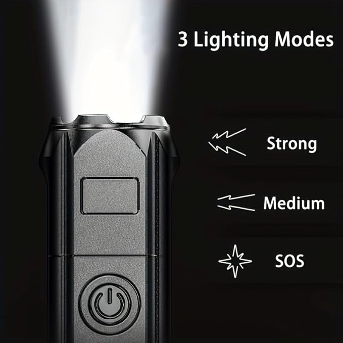 Rechargeable Flashlight 5 Pack, Mini Zoomable LED Flashlights, Emergencies Power Outage Super Bright Flashlight for Camping, Outdoor, Hiking, Fishing, Hurricane
