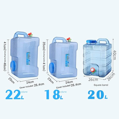 Water Storage Containers, Camping Water Container, Portable Water Tank with Faucet Camping Bucket with Tap Water Jug with Spigot BPA Free Emergency Water Storage for Outdoor Camping Hiking