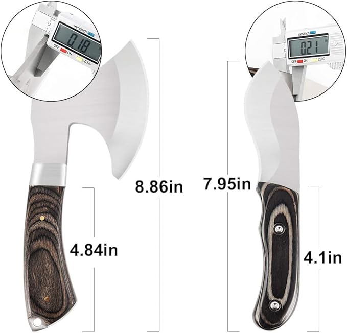 Axe and Fixed Blade Knife Combo Set, Camping Hatchet, Compact Survival Axe Set with Nylon Sheath Fixed Blade Full Tang Knives Set for Outdoor