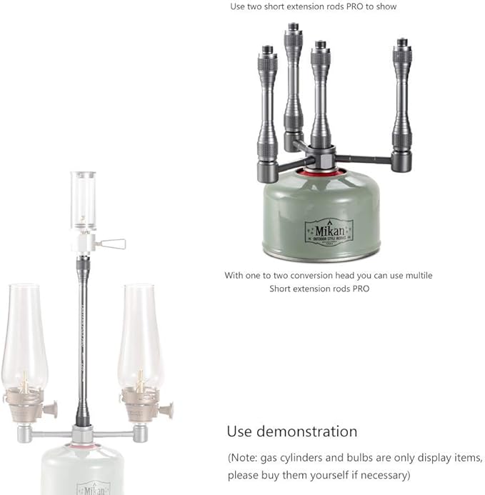 Campingmoon Camping Gas Lanterns Extension Tube, Butane Gas Torch Gas Lamp Extender Pole, Gas Tank Converter Extension Rod