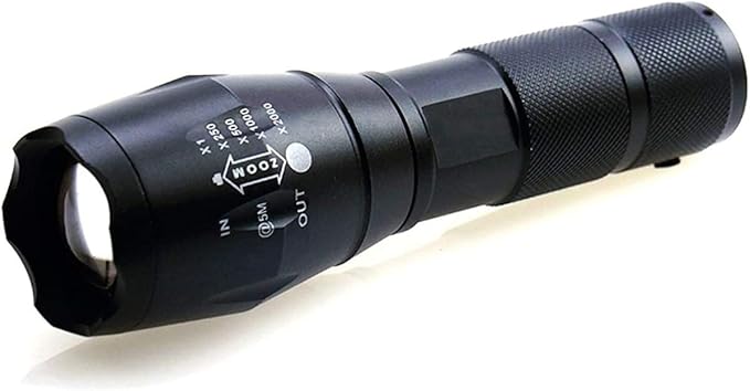 MODOAO 1500LM LED Waterproof Tactical Flashlight with 5 Light Modes for Hiking, Camping, Emergency (1 Pack)