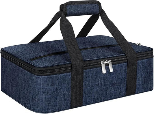 Double Insulated Casserole Carrier, Portable Casserole Carrier for Hot or Cold Food Lunch Tote Warmer or Cooler Bag, Lasagna Lunch Bag for Potluck Parties- Fits 9" x 13" Baking Dish-Beige