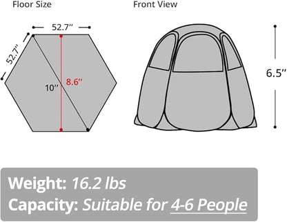 Alvantor Screen House Gazebo, 6-10-15 Person Pop Up Igloo Screened Canopy Tent with Mosquito Netting Sides, Instant UV Resistant Sun Shelter for Garden, Patio, Backyard