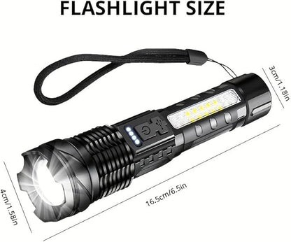 2 Pack Rechargeable Flashlights High Lumens, Super Bright LED Flashlight with 7 Lighting Modes, Waterproof Powerful Handheld Flash Light for Home, Outdoor, Camping, Emergency