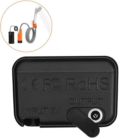 Portable Camping Shower Battery, 7.4V 2200mAH Portable Rechargeable Battery, Waterproof Design, Camping Shower Battery with Charge Cable, Compatible with CS01 Camping Shower