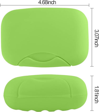 2 Pcs Plastic Soap Case Holder Container Box Home Outdoor Hiking Camping Travel Light Green