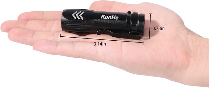 KunHe 5 Pack Mini Small Pocket LED Flashlight, USB Rechargeable Flashlights, High Lumens Bright Powerful EDC Flash Lights, Handheld Flashlights Bulk, Compact Pocket Flashlight with Belt Clip