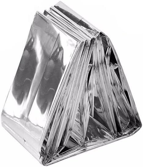 GALAXYLENSE Emergency Mylar Thermal Blanket for Survival First Aid Kits Army Outdoors Hiking Camping Bug Out Trauma Desert All Weather Condition Protection (Silver)