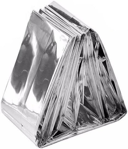 GALAXYLENSE Emergency Mylar Thermal Blanket for Survival First Aid Kits Army Outdoors Hiking Camping Bug Out Trauma Desert All Weather Condition Protection (Silver)