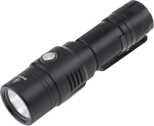 USB Rechargeable Flashlight, 1060 Lumens 7 Modes Waterproof Compact EDC Torch with Micro-USB Cable, Powered by CR123A Battery(Battery Not Included)