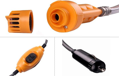 12V car Cigarette Lighter Portable Shower Electrical Pump for Outdoor Camping Car Washing Dog Cleaning Yellow