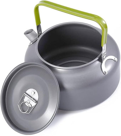 Lixada Camping Kettle 0.8L/1.2L/1.6L for Boiling Water, Coffee Pot Tea Kettle Aluminum Alloy Teapot with Silicon Handle Carry Bag for Hiking Outdoor Picnic