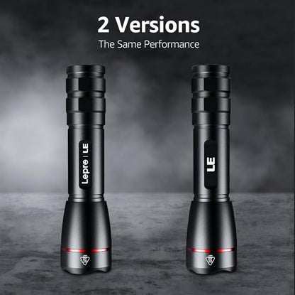 Lepro LED Rechargeable Flashlight, LP3000 High Lumens, Zoomable, Bright Flashlight, Waterproof, 5 Lighting Modes, Small Handheld Flashlight for Camping, Emergencies, USB Cable Included