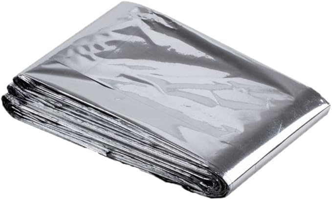 Emergency Mylar Thermal Blankets - 12 Pack | Survival Space Fire Blankets for Outdoor Adventures, Marathons, First Aid | Waterproof & Windproof | Ideal for Camping & Hiking