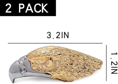 2PACK Black Gold Eagle Head Windproof Butane Jet Torch Lighter,Funny Cool Lighters,Adjustable Jet Flame Torch,Refillable,Grill BBQ Candle Camping(Without Gas)