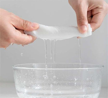 100PCS disposable compressed towel slices, compact travel towel for outdoor travel, camping, home, and simplified travel, ready to use, portable and independent packaging, white