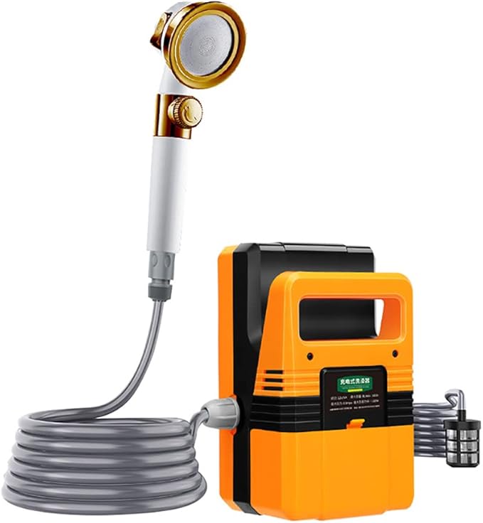 High Pressure Camping Shower 180W Electric Camping Shower Pump Portable High Pressure Water Pumps Cleaning Kit for Camping Shower Water Flowers Car Washing