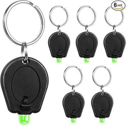 6 Pack Ultra Bright Green Light Keychain Flashlight, Mini Green LED Keychain Flashlight, Green Keychain Flashlight for Night Observation