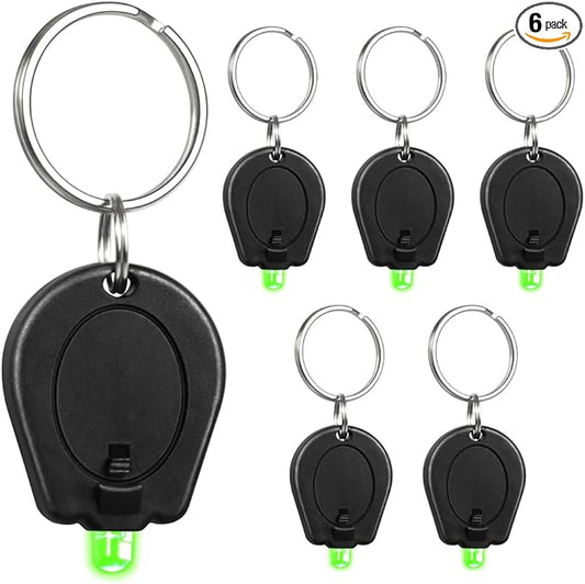 6 Pack Ultra Bright Green Light Keychain Flashlight, Mini Green LED Keychain Flashlight, Green Keychain Flashlight for Night Observation