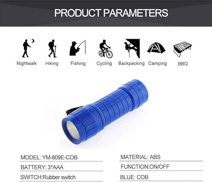 6-Pack Small Mini Flashlight Set, 5 Colors, COB LED Handheld flashlight with Lanyard,18-Pack AAA Battery Included for Kids/Night Reading/Party/Camping/Emergency/Hunting