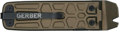 Gerber Gear Lockdown Slim Pry 7-in-1 Multi-tool - 2.5" Plain Edge Blade, Scissors, Saw - EDC Gear and Equipment - Burnt Bronze