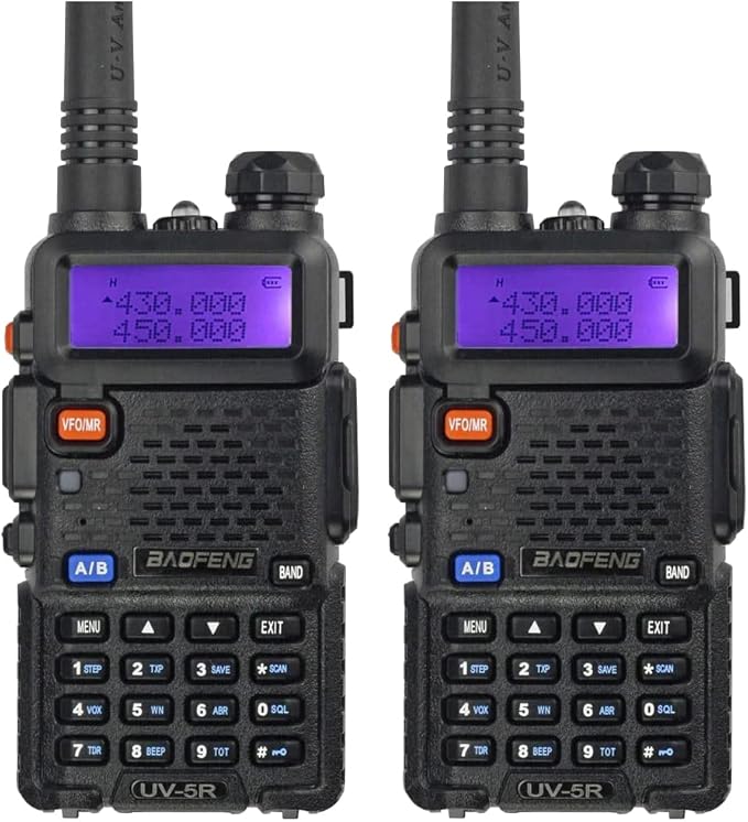 BAOFENG UV-5R Two Way Radio Handheld Ham Radio Dual Band Walkie Talkie(2PACK, Black)