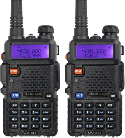 BAOFENG UV-5R Two Way Radio Handheld Ham Radio Dual Band Walkie Talkie(2PACK, Black)