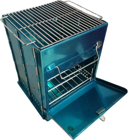 Rocket Stove Folding Camp Stove Foldable Camping Stove Folding Stove Camp Stove Wood Burning Rocket Portable Backpacking Stainless Steel Light Folding Stove for Outdoor Hiking Camping
