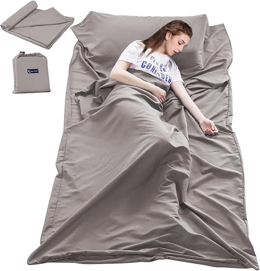 Sleeping Bag Liner Camping Sheets Travel Sheets for Hotel Lightweight Hotel Sheet Compact Sleep Bag Sack Breathable Travel Sleeping Bag for Hotels Camping Youth Picnic Adult Compact Sacks