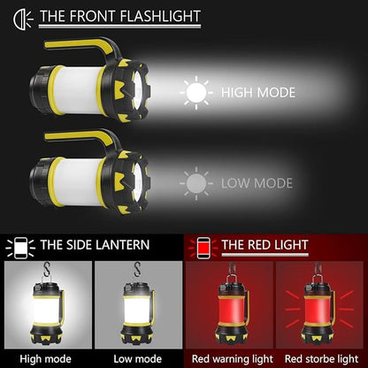 Ainiv Camping Lantern, Rechargeable Flashlight with 1000 LM, 6 Modes LED Torch Outdoor Searchlight Tent Light, IPX5 Waterproof Emergency Light with 4000mAh Power Bank for Outdoor, Hiking - Green