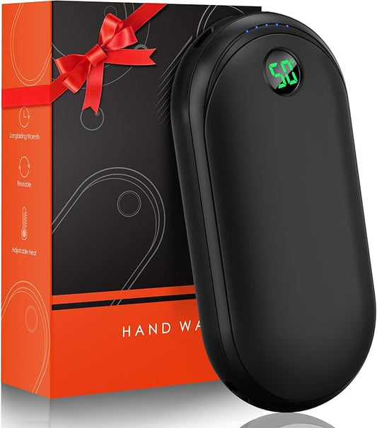 Hand Warmers Rechargeable, 10000mAh Electric Hand Warmer, Reusable Portable Pocket USB Handwarmers with 15 Hours Double-Sided Heating for Women Men Outdoor Camping Skiing