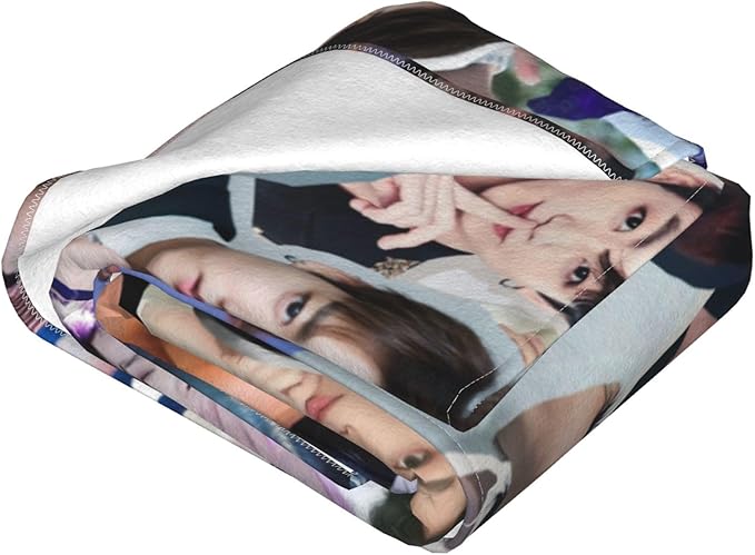 Jung Kook Blanket 60"X80" Soft and Comfortable Warm Fleece Throw Full Picture of Idol Group Blankets Yoga Blankets Beach Blanket Picnic Blankets Gift for Dorm Room Decor Sofa Bed Camping Travel