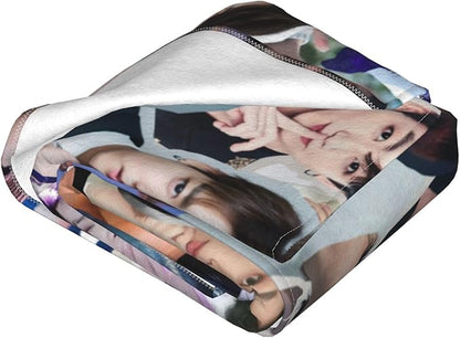 Jung Kook Blanket 60"X80" Soft and Comfortable Warm Fleece Throw Full Picture of Idol Group Blankets Yoga Blankets Beach Blanket Picnic Blankets Gift for Dorm Room Decor Sofa Bed Camping Travel