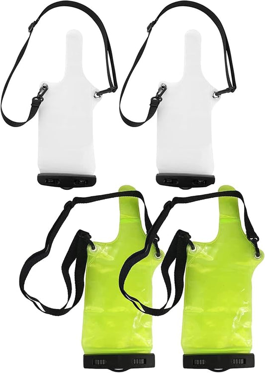 4Pcs Universal Two Way Radio Waterproof Case Bag Portable Walkie Talkie Rainproof Pouch with Adjustable Strap Compatible for Motorola Kenwood Midland UV-3R UV-5R PX-888 Walkie Talkie Radio
