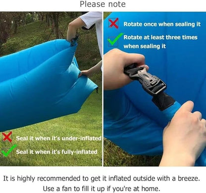 HaiChao Inflatable Lounger Sofa Air Chair Sofa Sleeping Bag Couch Air Sofa Bed for Lakes, Beaches, Garden, Camping (Purple)