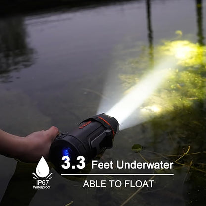 GOODSMANN Spotlight 1500 Lumen Marine Spotlight Waterproof Rechargeable Spot Lights Handheld Flashlight for Boats 9212-89202-01A