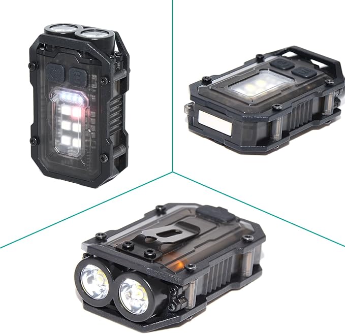 Rechargeable Pocket Keychain Lights with Lanyards,Clip on Hands Free Flashlight for Walking Camping Night Running
