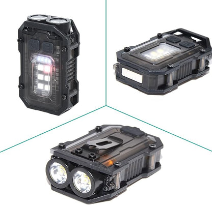 Rechargeable Pocket Keychain Lights with Lanyards,Clip on Hands Free Flashlight for Walking Camping Night Running