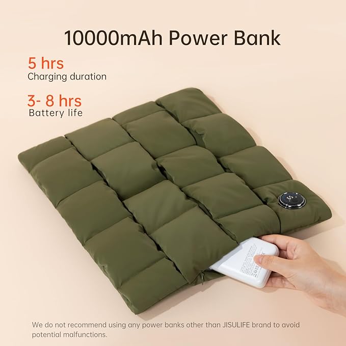 JISULIFE Hand Warmers Rechargeable, 6 Gears Heated Gloves with Power Bank, Multi-Functions Heating Pad & Hand Warmers, Heated Gloves Gifts for Women, Kids, Hunting, Camping