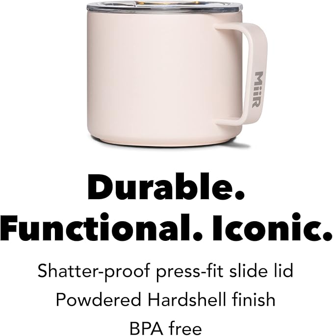 MiiR, Camp Cup, Vacuum Insulated, Stainless Steel with Slide Lid, BPA Free, Thousand Hills, 8 Fluid Ounces