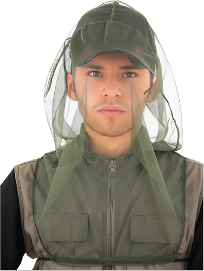 2 Packs Mosquito Head Net Mesh, Bug Net for Head Better Sealing Face Neck Mask Suitable for All Seasons (Black)