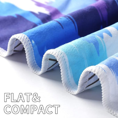 Microfiber Compact Sandproof Pool Beach Towel Blanket - Quick Fast Dry Sand Free Proof Outdoor Clearance Thin Camping Travel Swim Towels Personalized Girls Women Men Adults Friend Gift Blue Tie Dye